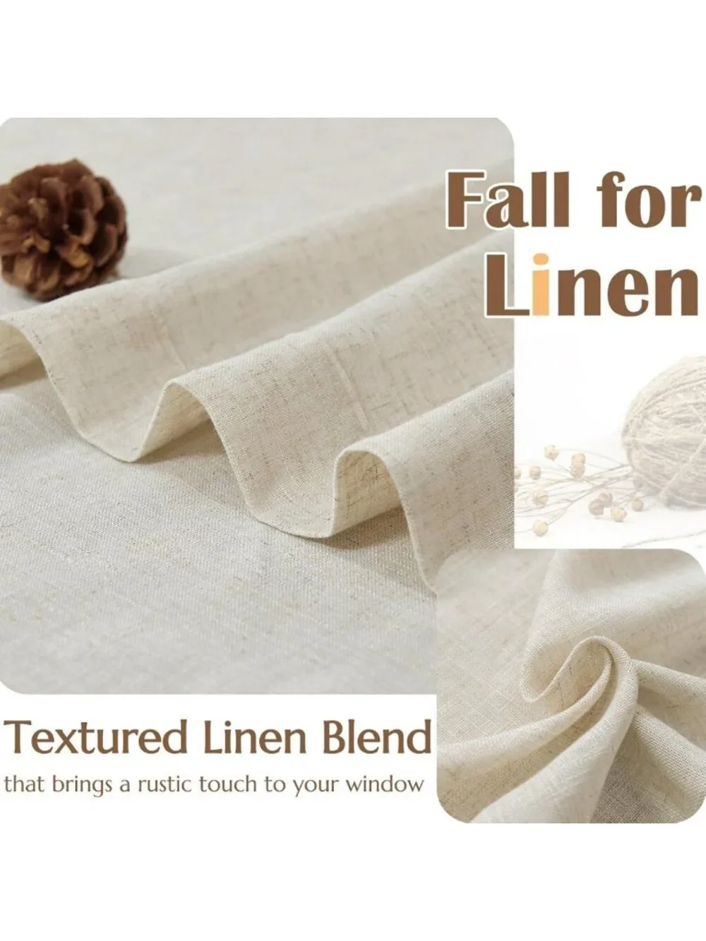 Light Filtering Linen Blend Curtains 45